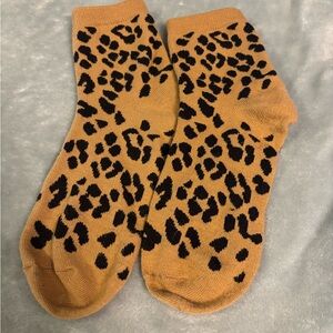 Wild Patterned Socks - Tan and Black